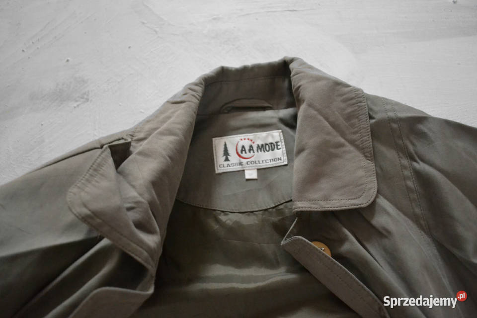 zielona parka vintage khaki retro luźny płaszcz Bez wzoru mazowieckie Warszawa