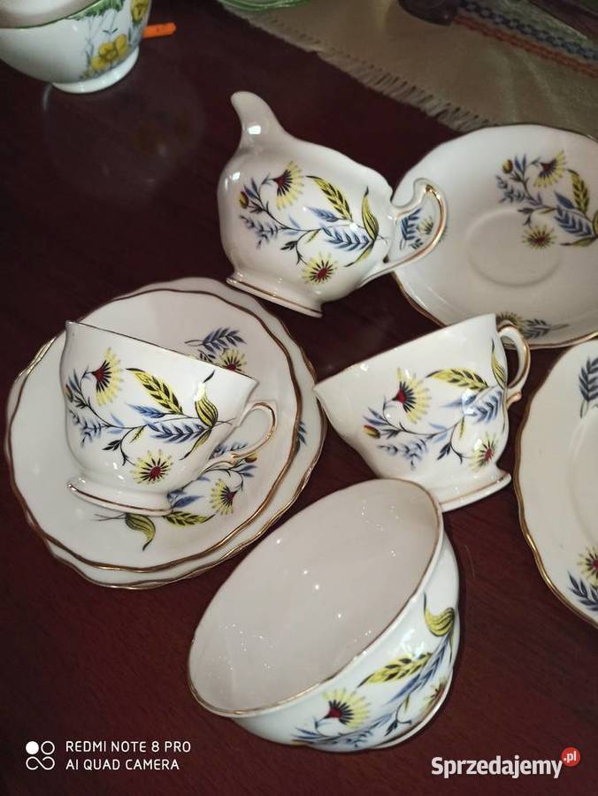 Filiżanka z talerzykiem deserowym Bone China Gdańsk