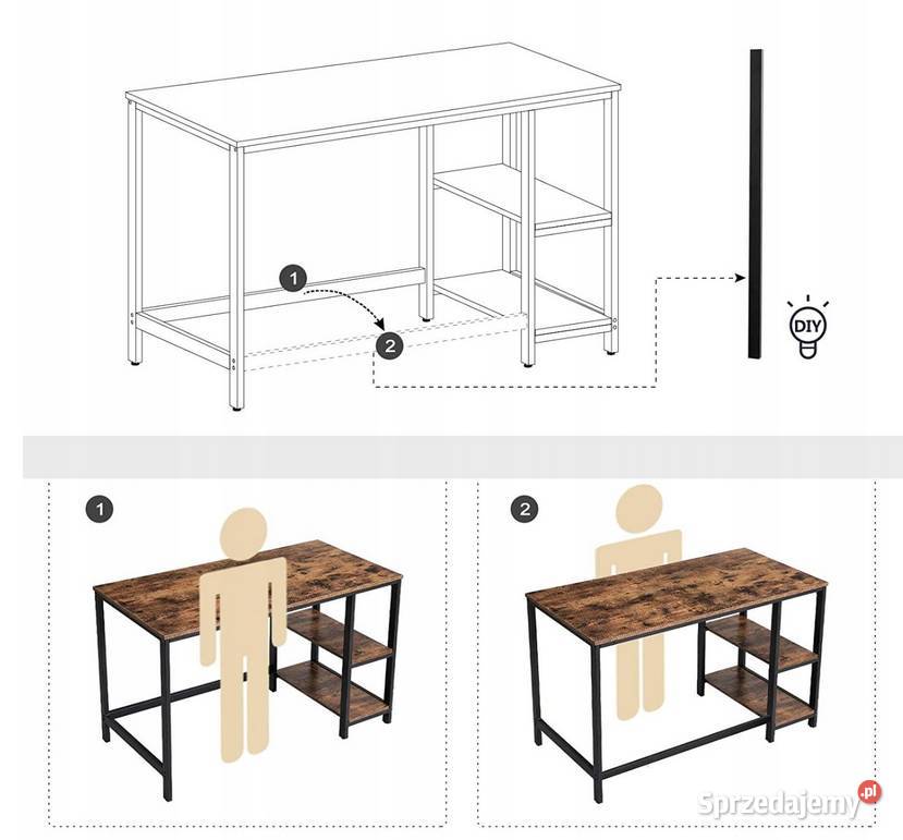 Biurko Komputerowe Stolik Rustykalne Choroszcz
