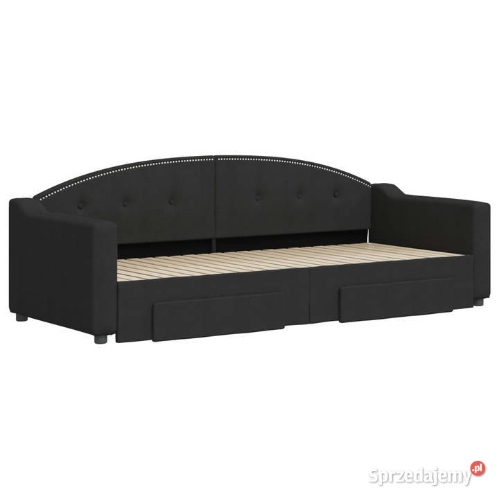 Sofa rozsuwana z szufladami czarna tkanina Warszawa sprzedam