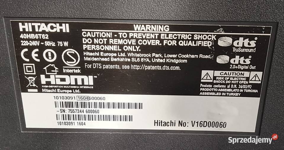 Telewizor Hitachi 40 Smart Wifi Netflix DVBT2