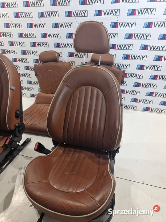 MINI R52 CABRIO FOTELE WNĘTRZE KOMPLET SKÓRA