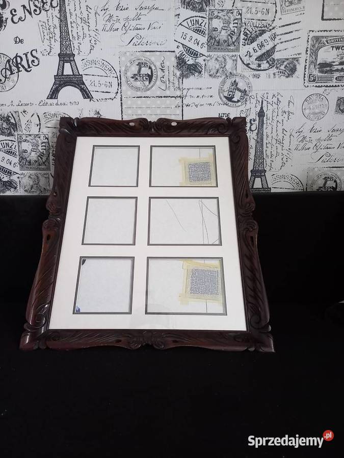 Drewniana rzeźbiona rama do lustra kujawsko-pomorskie Lipno