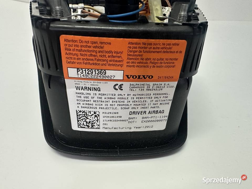 AIRBAG PODUSZKA KIEROWCY VOLVO V40 V60 S40 XC60 Pozostałe Pozostałe