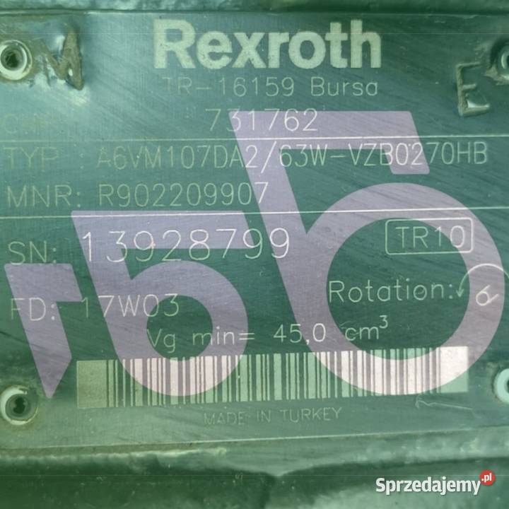 Silnik hydrauliczny A6VM107DA2 Rexroth Wilkowo