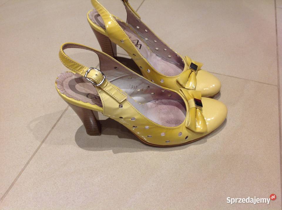 Sandałki Skórzane na obcasie r 36 Nowa Sól