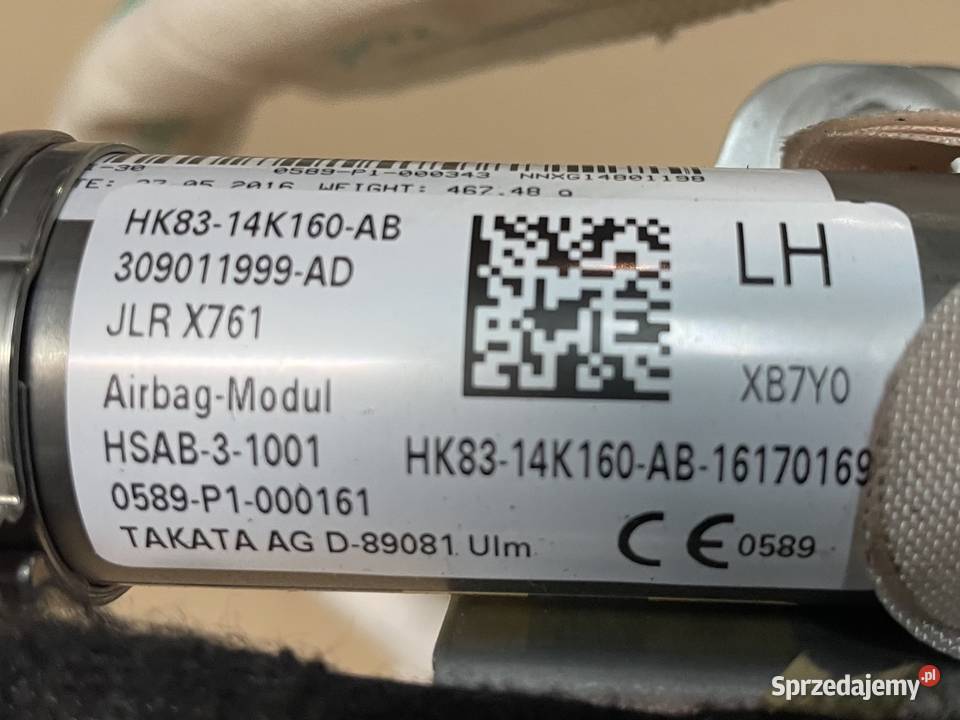 HK8314K160 kurtyna powietrzna airbag Jaguar Szczecin