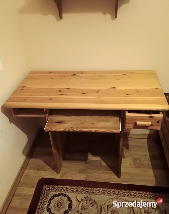 Biurko sosnowe z wysuwaną półkąLite drewno Łódź