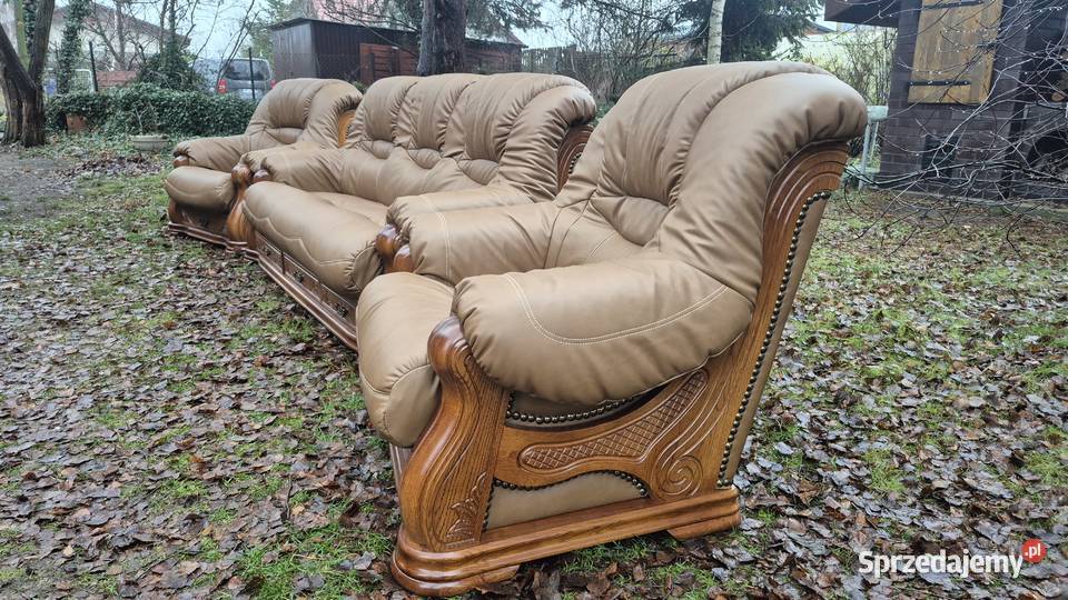 Komplet wypoczynkowy 3 1 1 Nowa skóra naturalna Komplety wypoczynkowe Śmigiel