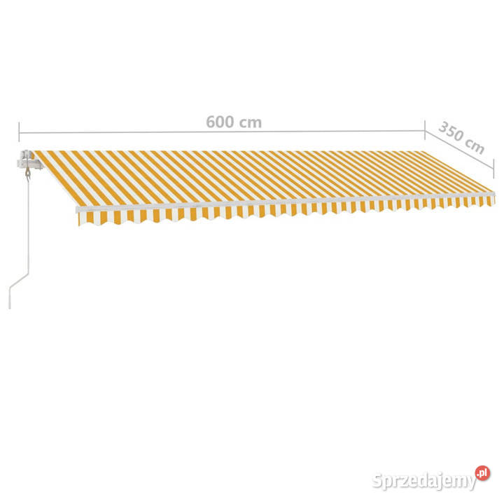 Ręcznie zwijana markiza z LED 600x350 żółtobiała Warszawa