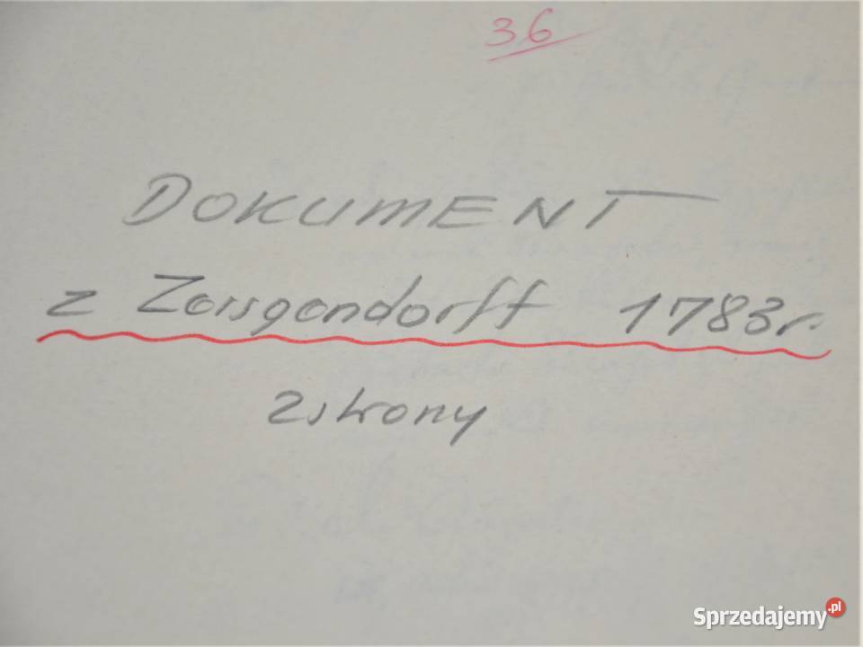 Stary dokument j niemiecki papier czerpany mazowieckie