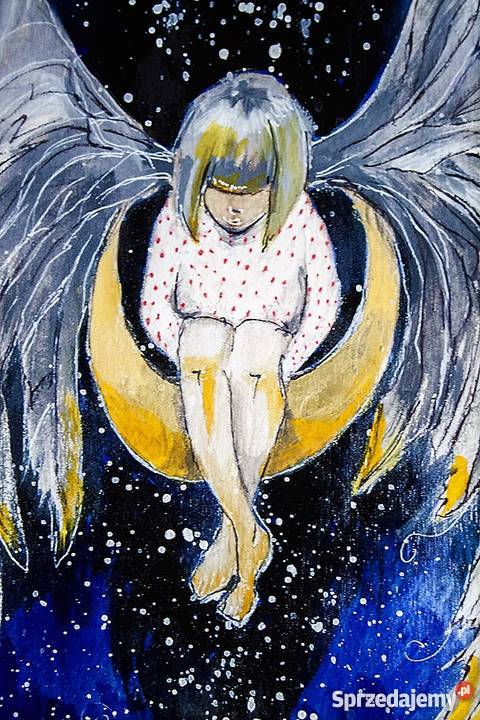 Obraz namalowany na sklejce Anioł księżycowy Katowice