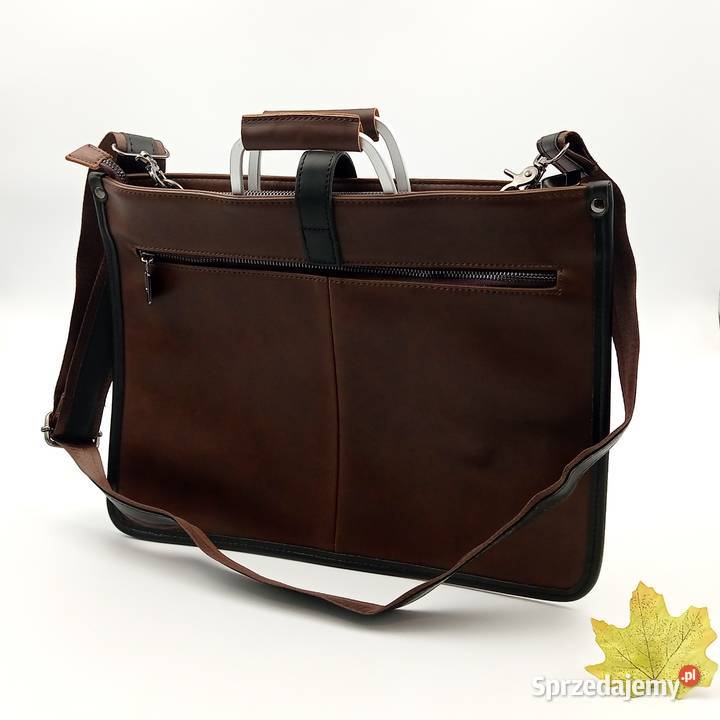 Teczka aktówka torba biznesowa skórzana na ramie 38cm