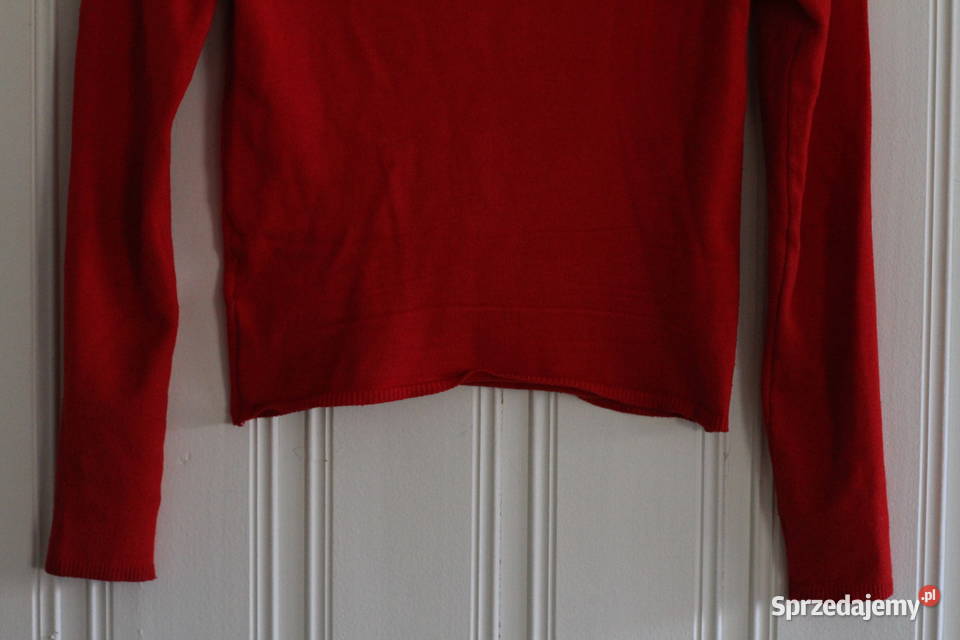 czerwony sweter bluzka HM xs 34 siatka siateczka Toruń