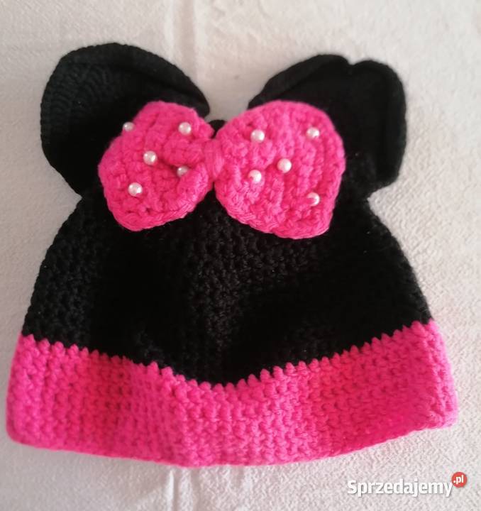 Czapka Myszka Minnie wełniana wykonana na łódzkie sprzedam