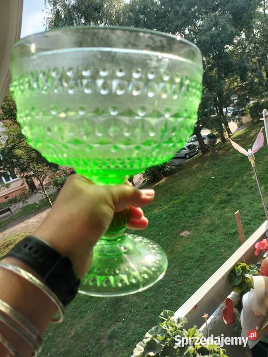 Owocarka romby guziki Ząbkowice kolor zielony Porcelana i szkło Choszczno