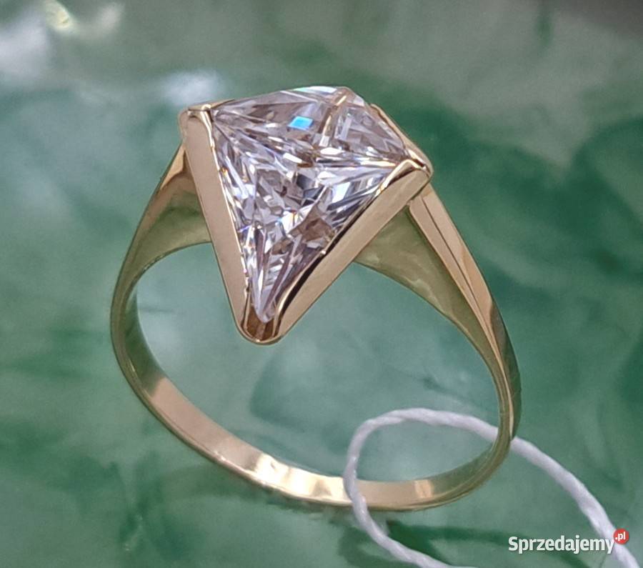 Pierścionek r16 Złoty pr585 Nowoczesny Z890 Poznań