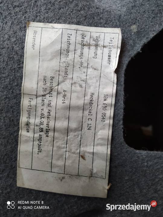 Tapicerka bagażnika komplet brąz Mercedes Benz dolnośląskie