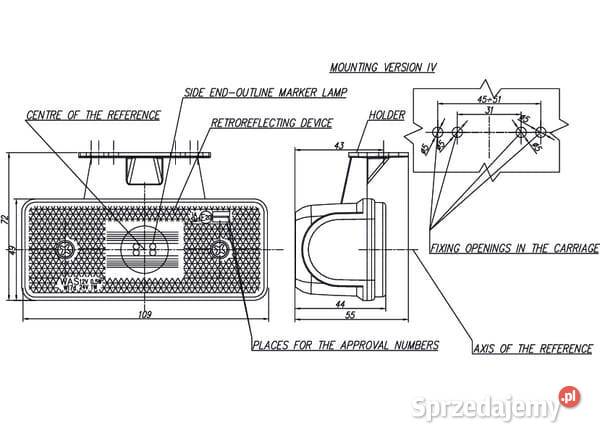 Lampa obrysowa LED prostokątna 1224V małopolskie Kamionna