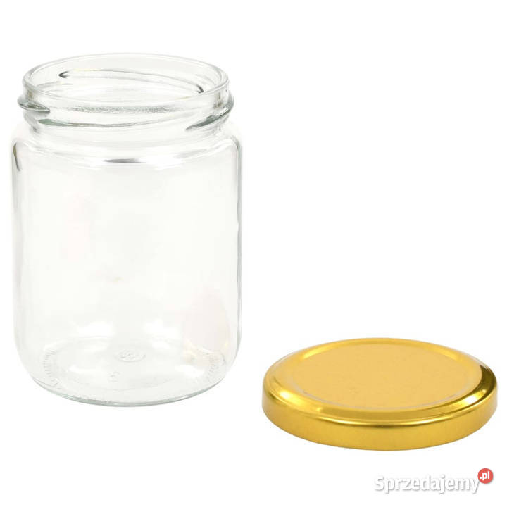 Szklane słoiki na dżem złote pokrywki 48 230 ml