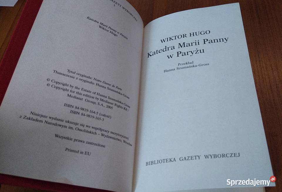 Katedra Marii Panny w Paryżu Wiktor Hugo Gazety Proza i poezja