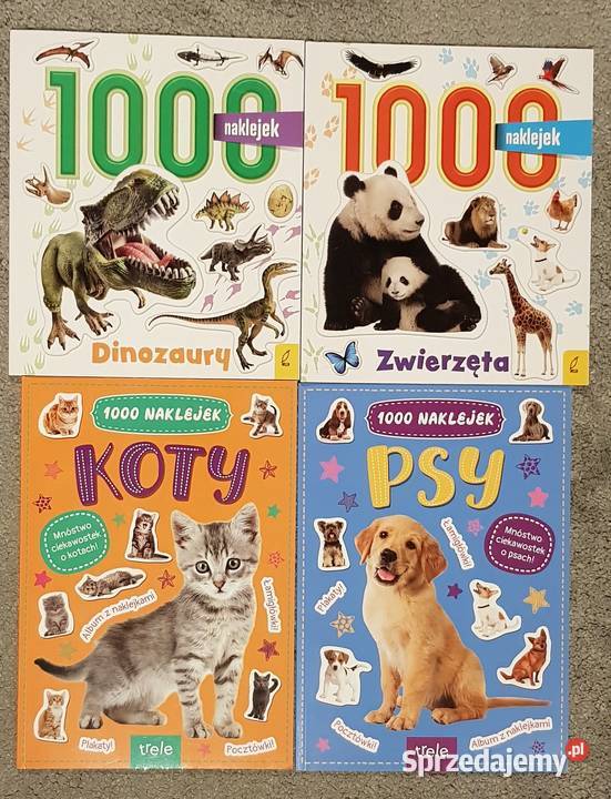 1000 naklejek Psy Koty Zwierzęta Dinozaury