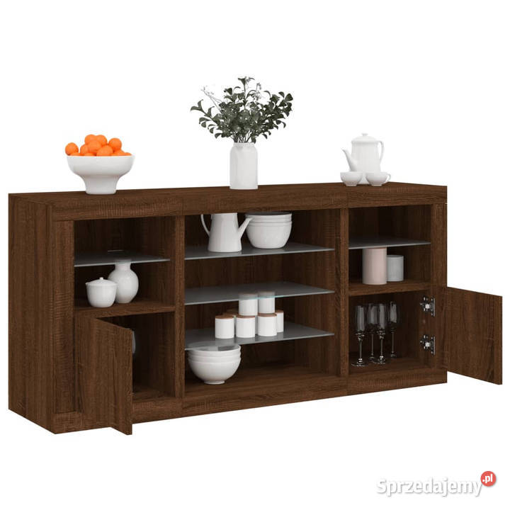 Szafka z oświetleniem LED brązowy dąb 1425x37x67 Warszawa