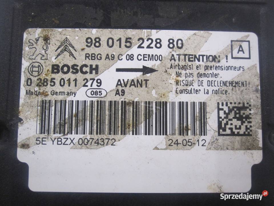 PEUGEOT 208 I 13r moduł sensor AIRBAG 9801522880 Kielce