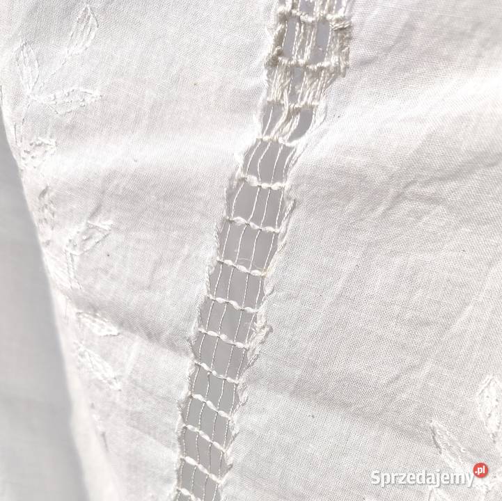 Duża chusta szal dupatta haftowana biała bawełna Szczecin sprzedam