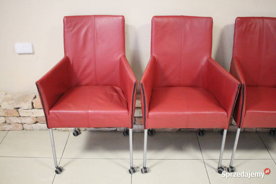 Zestaw 4 foteli ładne obicie w stylu PRL Pszczyna