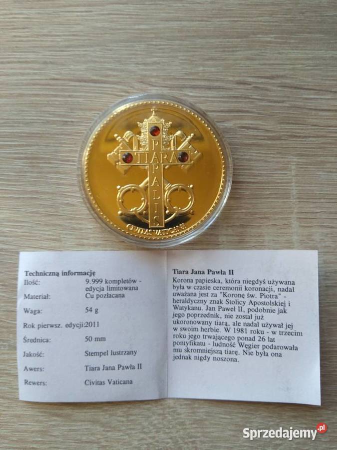 30 Medal okolicznościowy Korony Papieskie Tiara dolnośląskie sprzedam