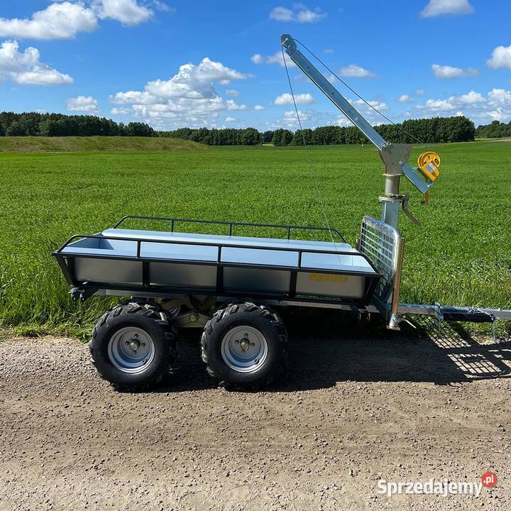 Przyczepa leśna ATV z wywrotem i wyciągarką PRO Rolnictwo świętokrzyskie Jędrzejów sprzedam