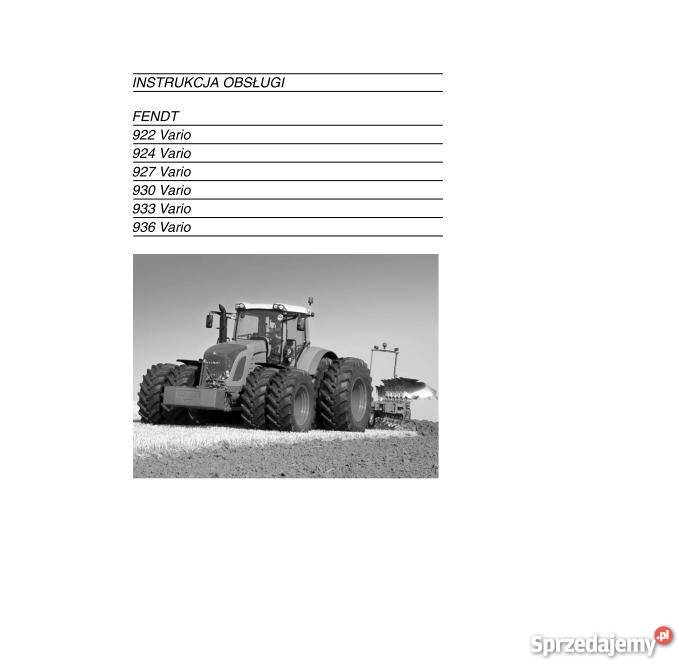 Fendt 922 924 927 930 933 936 VARIO instrukcja