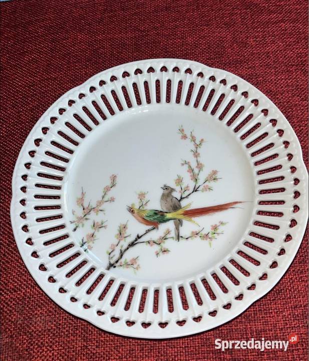Talerz z ptaszkami na kwitnącej gałązce Nie Gdańsk sprzedam