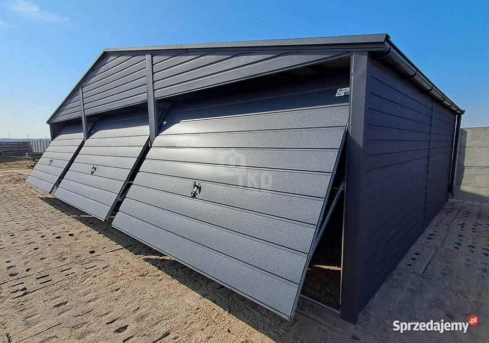 Garaż blaszany 9x6m 3x Brama uchylna okno samodzielny śląskie Częstochowa