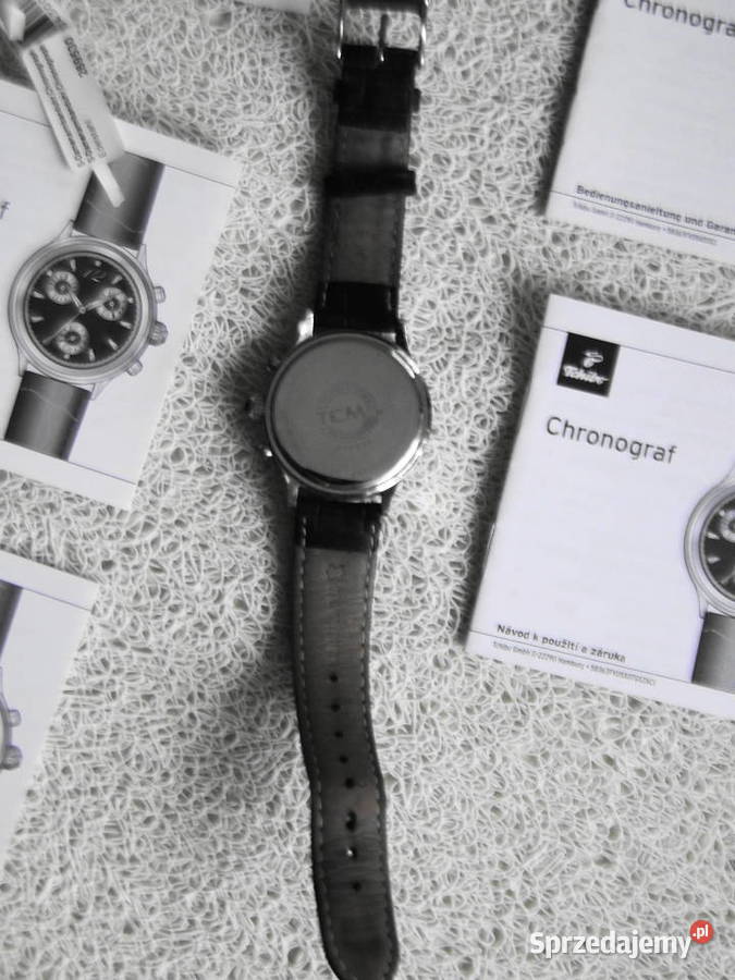 Zegarek Chronograf ze stoperem skórzany pasek mazowieckie Warszawa