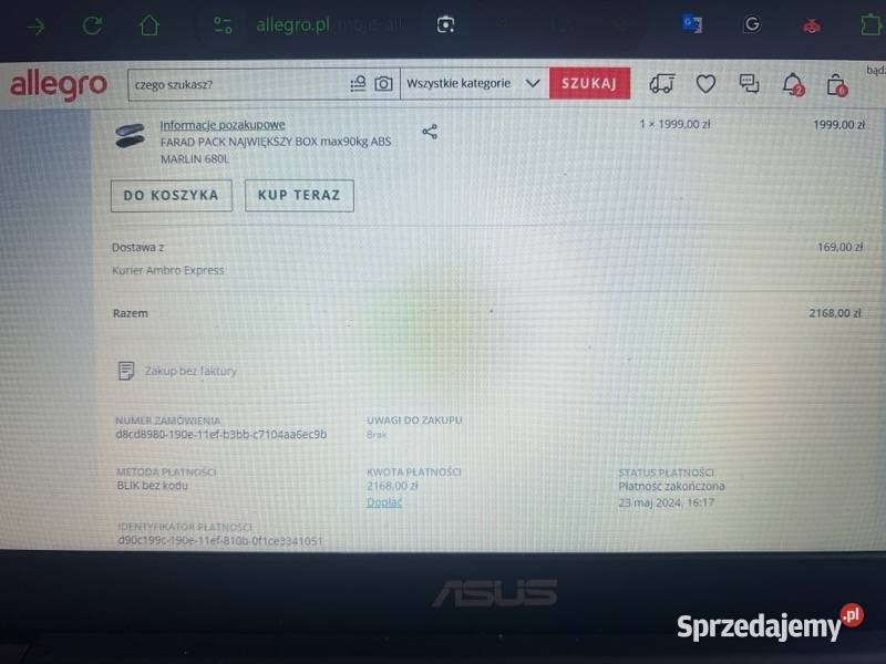 BOX DACHOWY firmy FARAD Model MARLIN 680 50 Pyzówka