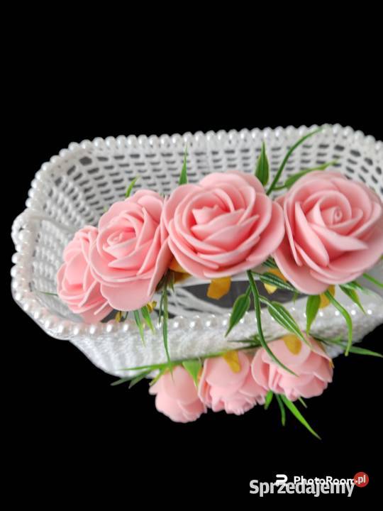 Koszyczek i opaska na Boże Cialo biały Dębica