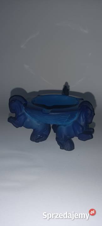 Stare czeskie szkło Styl Art deco lapis lazuli Porcelana i szkło