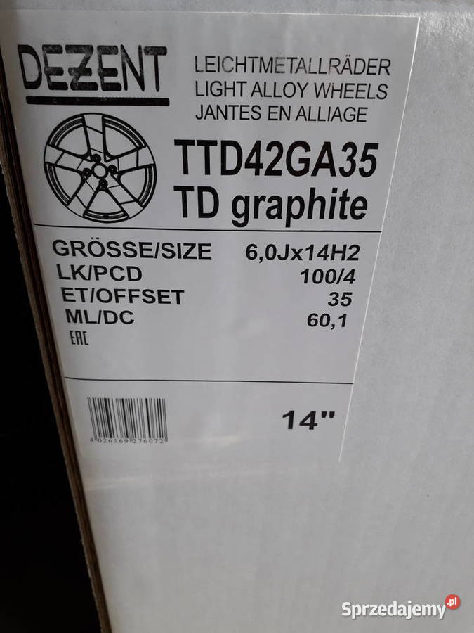 DEZENT TD graphite 6x14 NOWE felgi aluminiowe Dezent