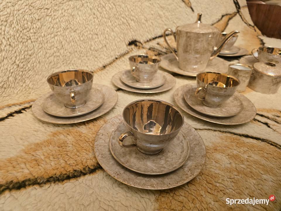 porcelanowy serwis zestaw kawowy Ćmielów komplet