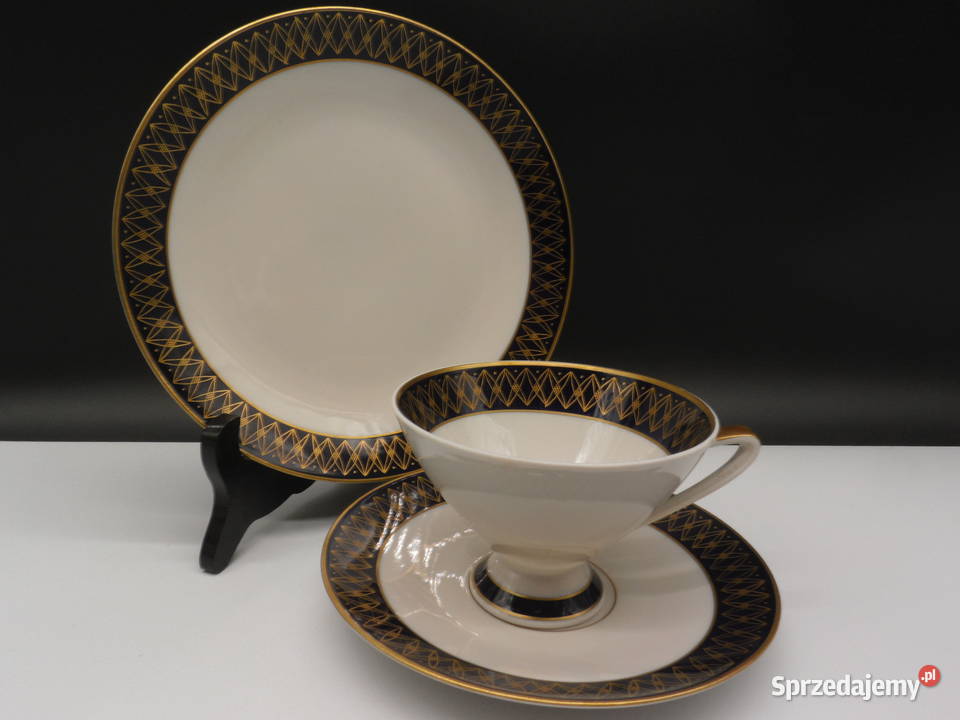 TRIO Von Schierholz PLAUE Luksusowa Porcelana z Raszków