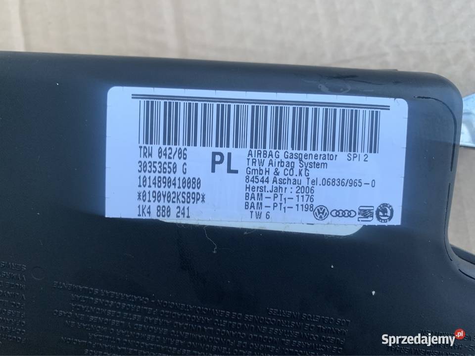 airbag poduszka fotela lewy prawy vw golf 5 V osobowe sprzedam