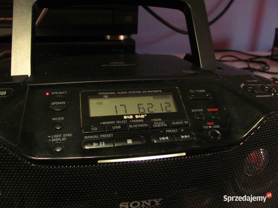 Radioodtwarzacz Sony ZSRS70BTB CDMP3audio INUSB Łódź