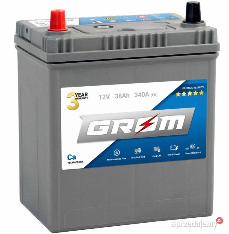 Akumulator GROM Premium 38Ah 340A EN Japan Lewy Siedlce
