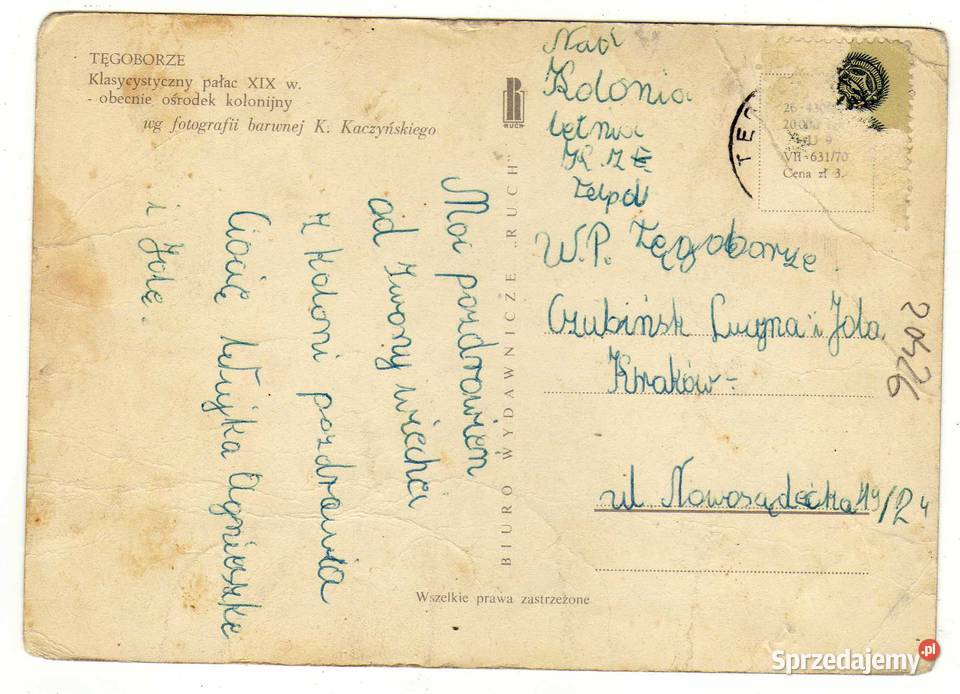 TĘGOBORZE POCZTÓWKA Krynki sprzedam