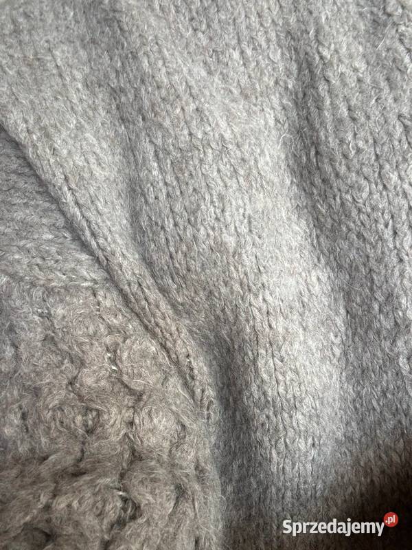 Sweter damski ciepły szary gruby splot oversize Swetry i golfy Szczecin sprzedam