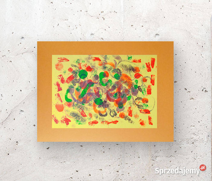 abstrakcja do pokoju obraz do loftu abstrakcyjny wielokolorowy Poznań sprzedam