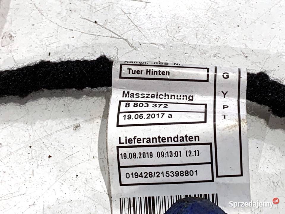 WIĄZKA DRZWI TYŁ PRAWY BMW F39 8803373 15 140 osobowe podkarpackie