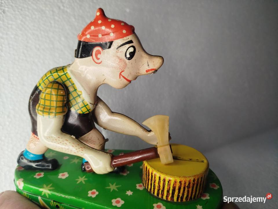 Metalowa Skarbonka z czasów PRLu Drwal łódzkie Zgierz